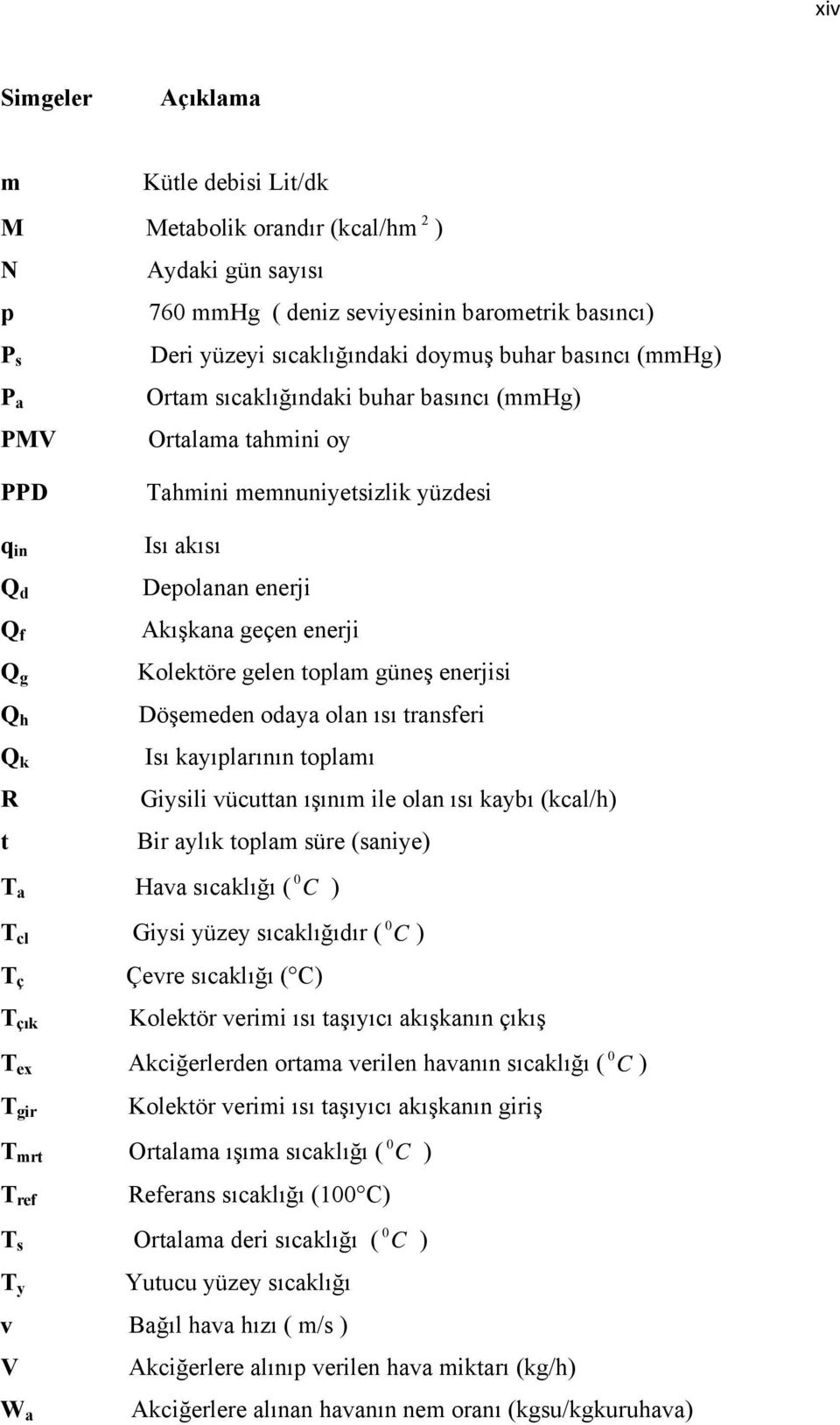 Depolanan enerji Akışkana geçen enerji Kolektöre gelen toplam güneş enerjisi Döşemeden odaya olan ısı transferi Isı kayıplarının toplamı Giysili vücuttan ışınım ile olan ısı kaybı (kcal/h) Bir aylık