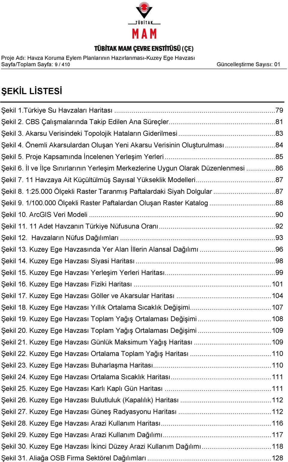 Ġl ve Ġlçe Sınırlarının YerleĢim Merkezlerine Uygun Olarak Düzenlenmesi...86 ġekil 7. 11 Havzaya Ait KüçültülmüĢ Sayısal Yükseklik Modelleri...87 ġekil 8. 1:25.