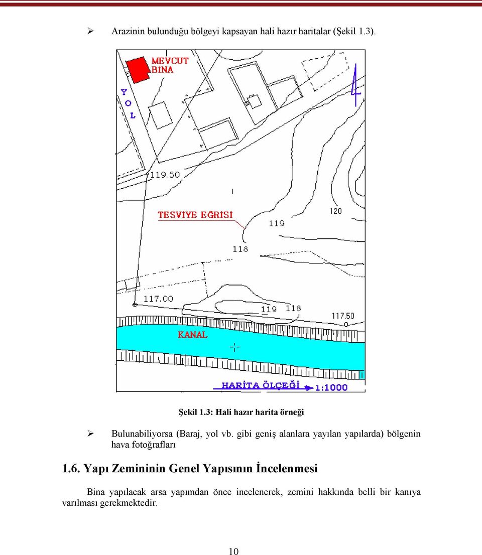 gibi geniş alanlara yayılan yapılarda) bölgenin hava fotoğrafları 1.6.