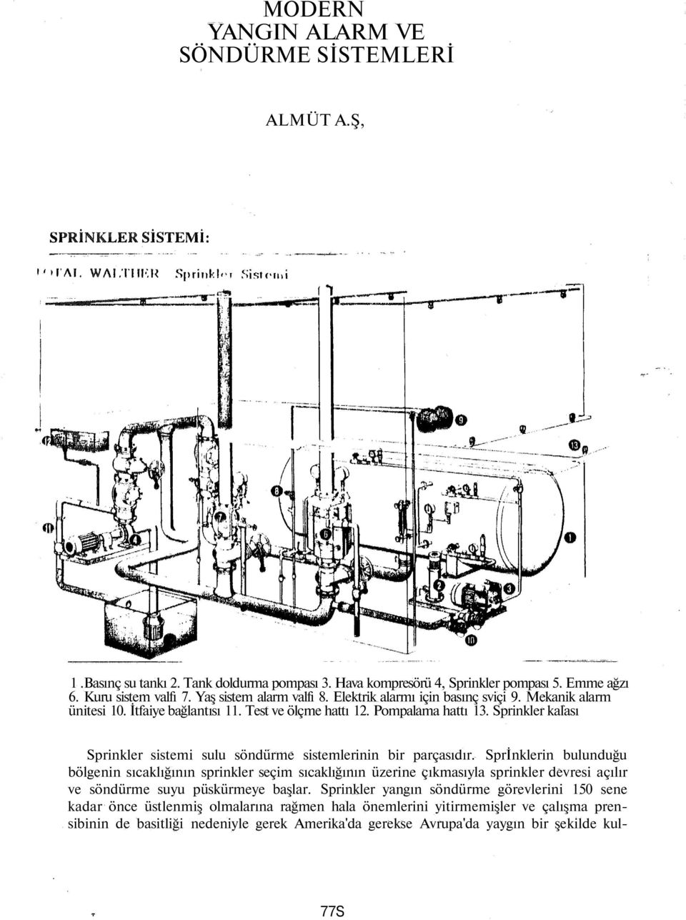 Sprinkler kalası Sprinkler sistemi sulu söndürme sistemlerinin bir parçasıdır.