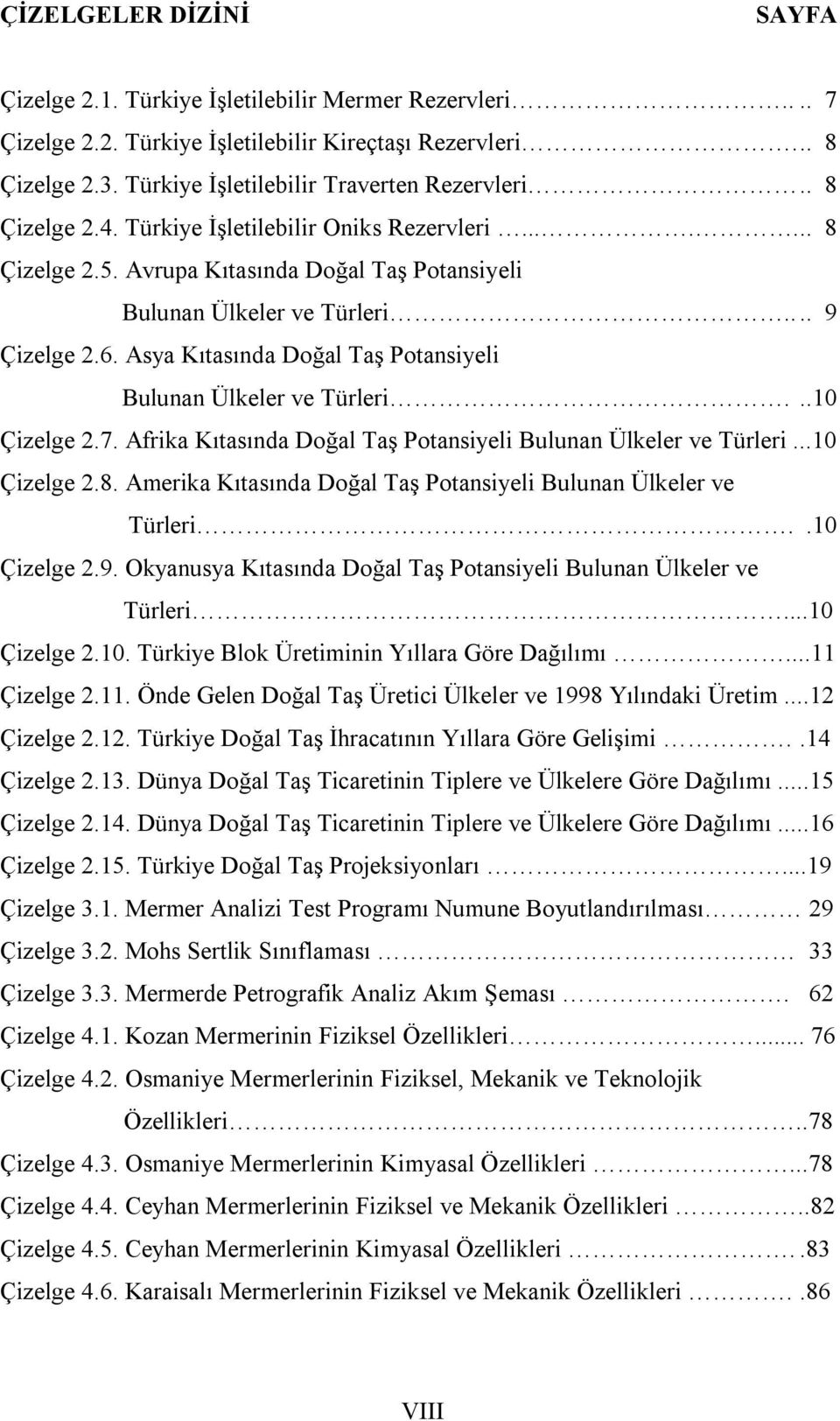 Asya Kıtasında Doğal Taş Potansiyeli Bulunan Ülkeler ve Türleri...10 Çizelge 2.7. Afrika Kıtasında Doğal Taş Potansiyeli Bulunan Ülkeler ve Türleri...10 Çizelge 2.8.