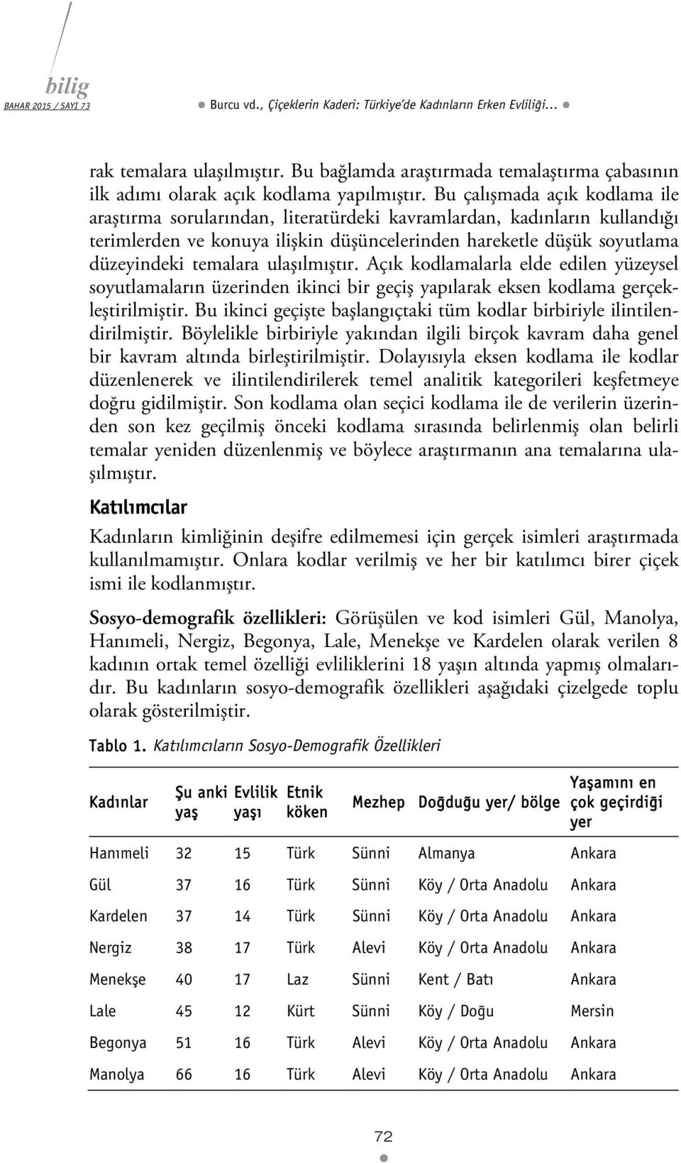 ulaşılmıştır. Açık kodlamalarla elde edilen yüzeysel soyutlamaların üzerinden ikinci bir geçiş yapılarak eksen kodlama gerçekleştirilmiştir.