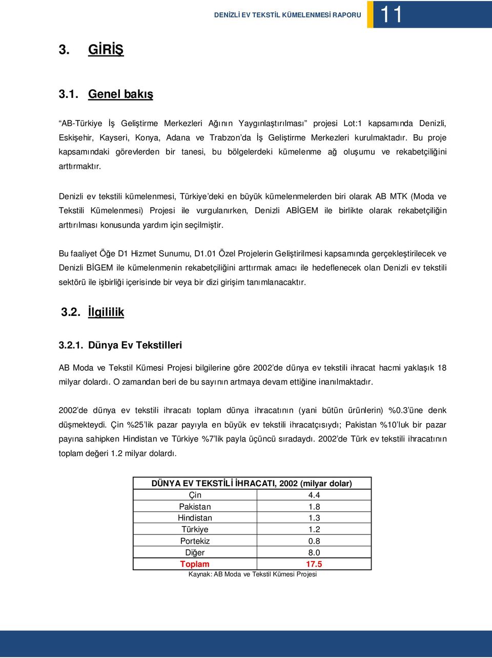 Genel bakış AB-Türkiye İş Geliştirme Merkezleri Ağının Yaygınlaştırılması projesi Lot:1 kapsamında Denizli, Eskişehir, Kayseri, Konya, Adana ve Trabzon da İş Geliştirme Merkezleri kurulmaktadır.