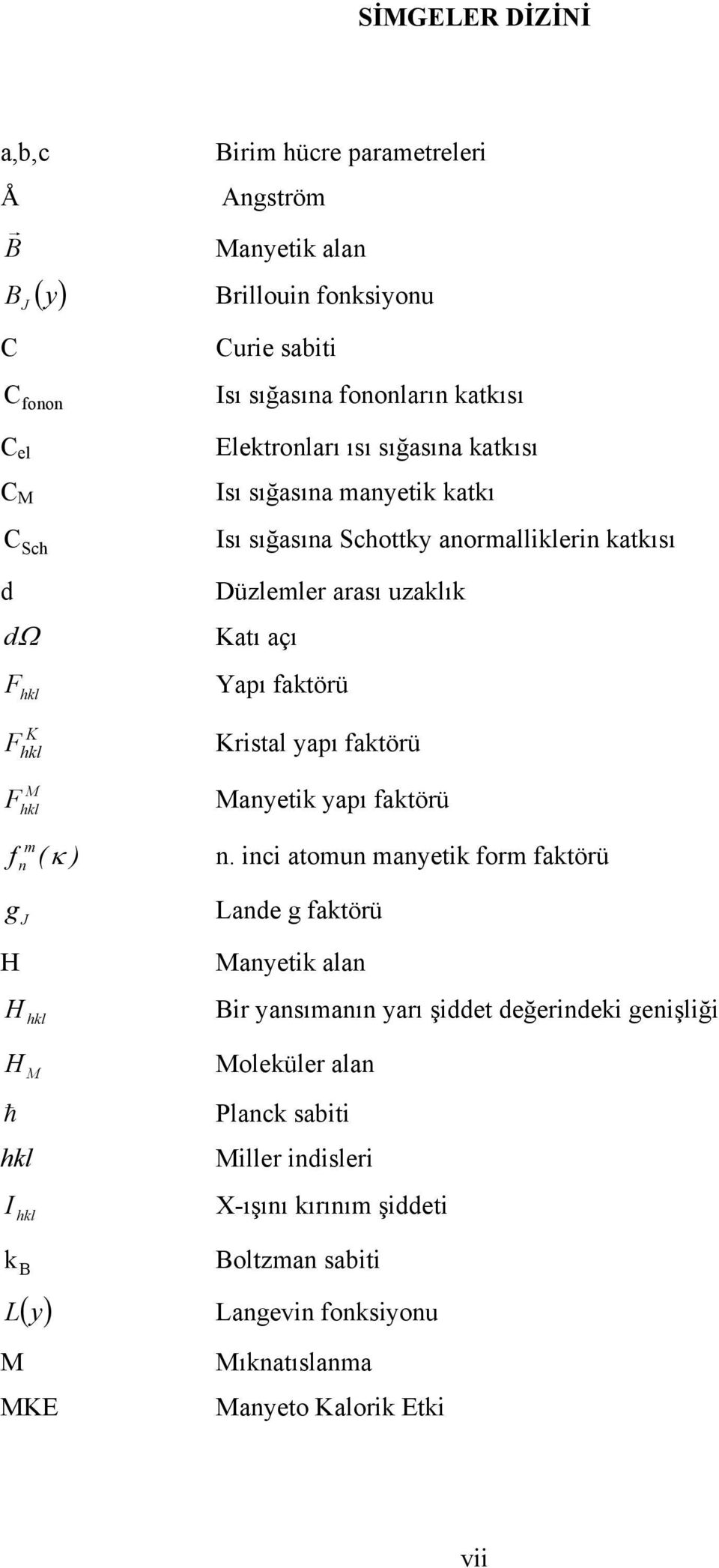 yapı faktörü M F hkl Manyetik yapı faktörü f m n ( κ ) n.