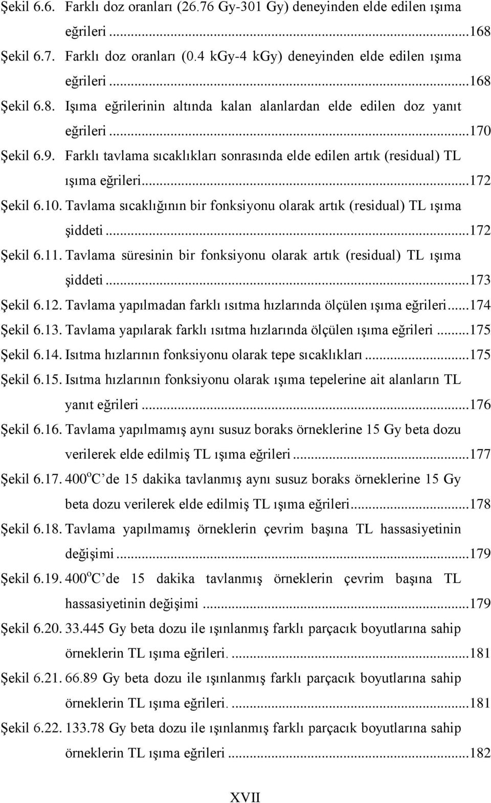 .. 172 Şekil 6.11. Tavlama süresinin bir fonksiyonu olarak artık (residual) TL ışıma şiddeti... 173 Şekil 6.12. Tavlama yapılmadan farklı ısıtma hızlarında ölçülen ışıma eğrileri... 174 Şekil 6.13.