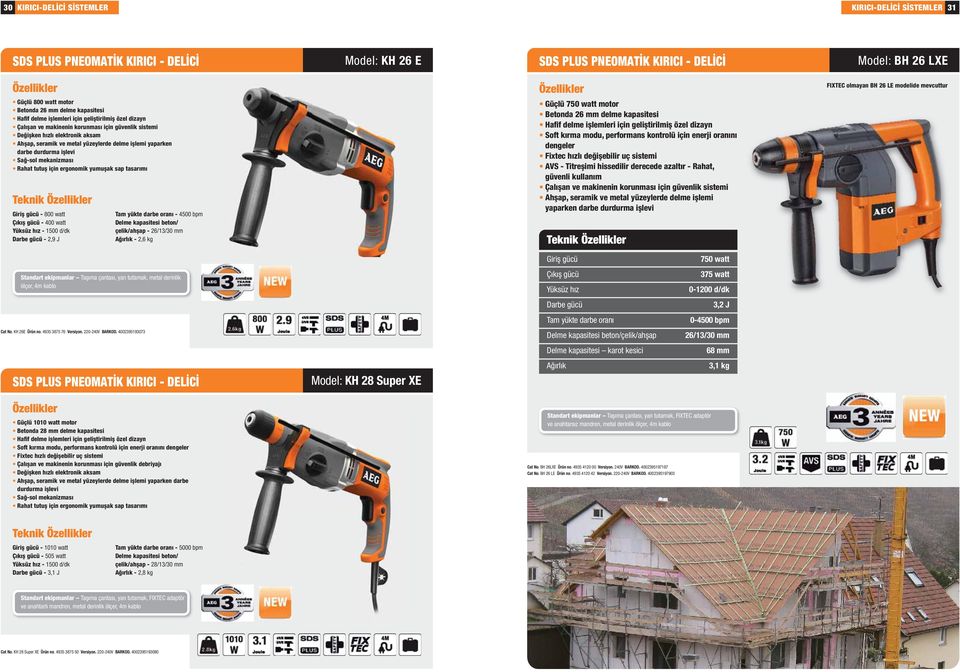 seramik ve metal yüzeylerde delme işlemi yaparken darbe durdurma işlevi Sağ-sol mekanizması Rahat tutuş için ergonomik yumuşak sap tasarımı Teknik Giriş gücü - 800 watt Çıkış gücü - 400 watt Yüksüz