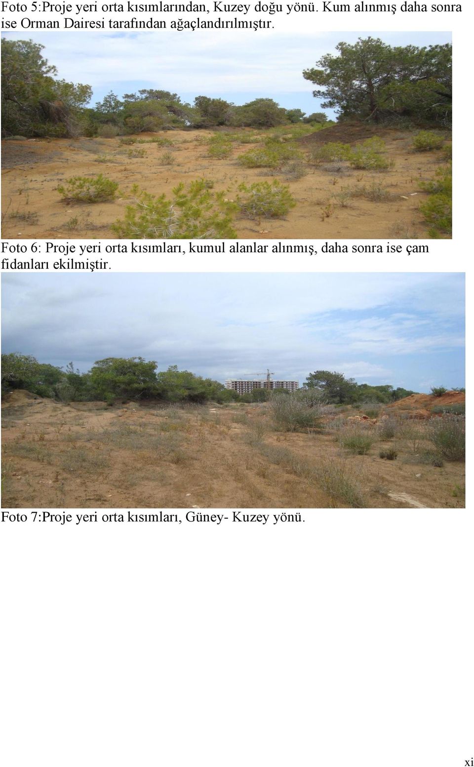 Foto 6: Proje yeri orta kısımları, kumul alanlar alınmış, daha sonra