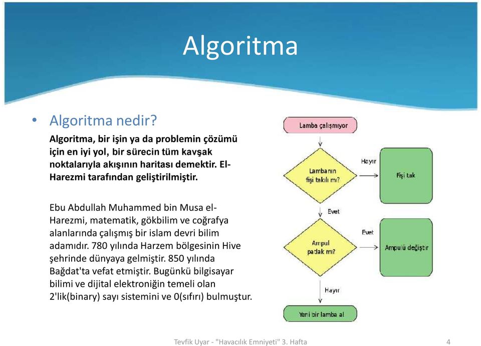 El- Harezmi tarafından geliştirilmiştir.