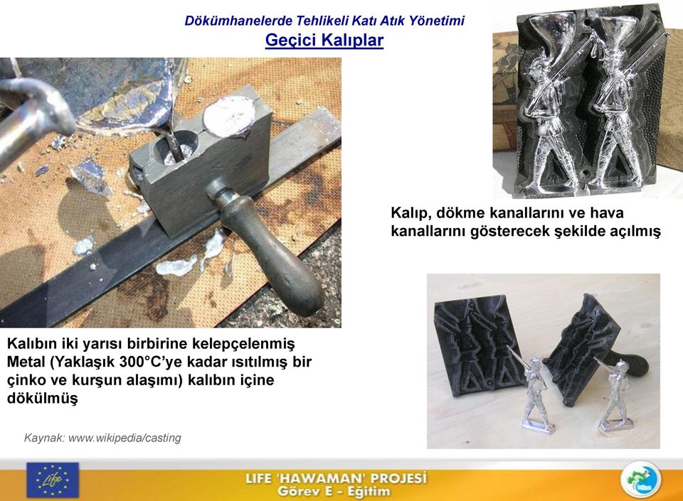 yarısı birbirine kelepçelenmiş Metal (Yaklaşık 300 C ye kadar ısıtılmış