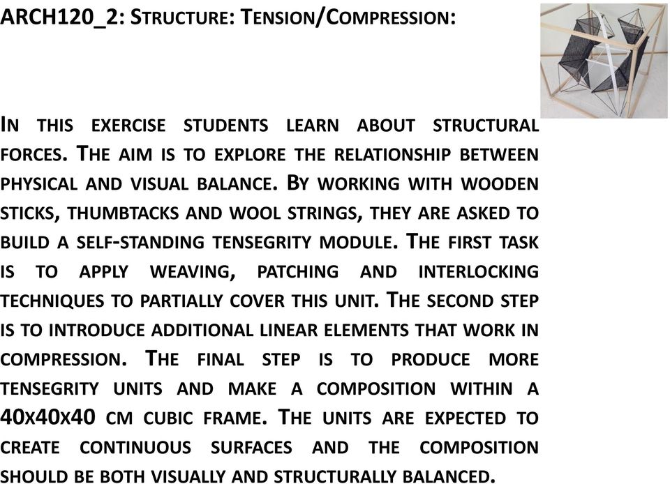 THE FIRST TASK IS TO APPLY WEAVING, PATCHING AND INTERLOCKING TECHNIQUES TO PARTIALLY COVER THIS UNIT.