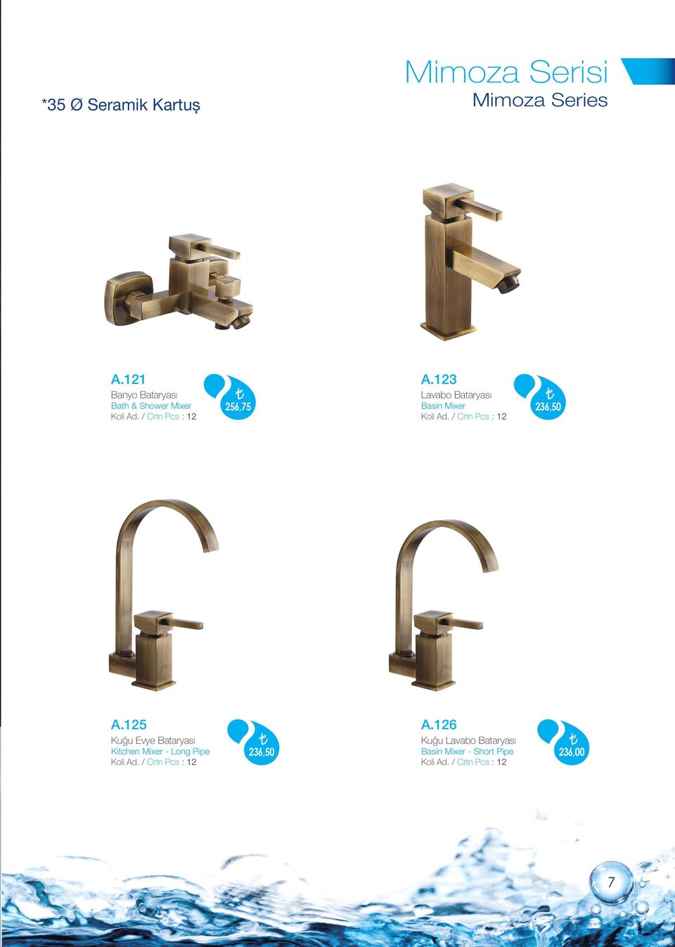 123 Lavabo Bataryası Basin Mixer 236,50 A.125 A.