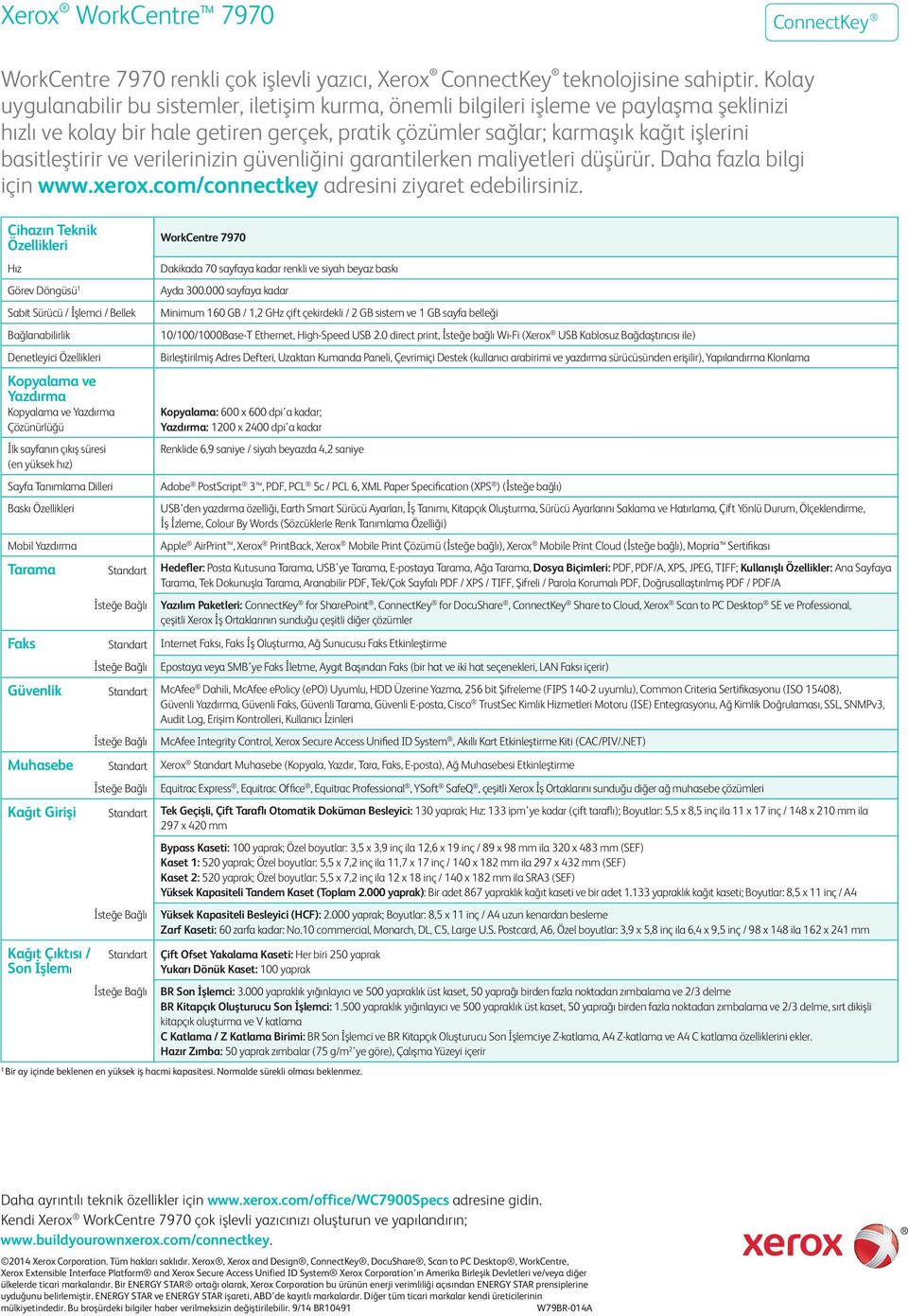 ve verilerinizin güvenliğini garantilerken maliyetleri düşürür. Daha fazla bilgi için www.xerox.com/connectkey adresini ziyaret edebilirsiniz.