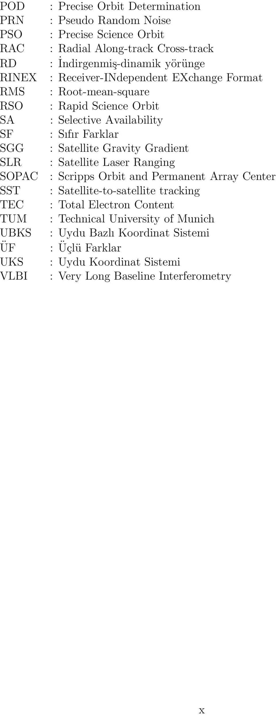 Gravity Gradient SLR : Satellite Laser Ranging SOPAC : Scripps Orbit and Permanent Array Center SST : Satellite-to-satellite tracking TEC : Total Electron