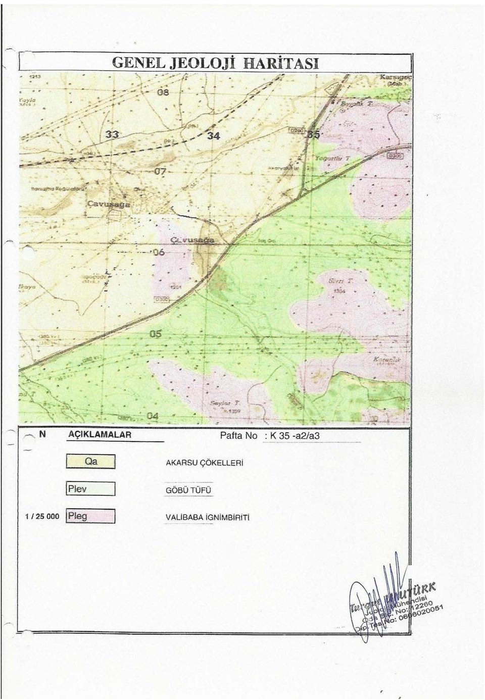 No : K 35 -a2/a3 AKARSU ÇÖKELLERİ