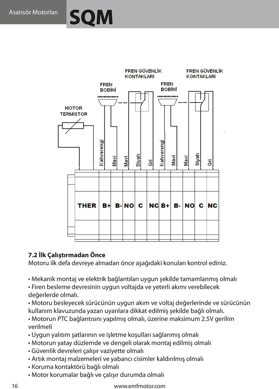 Motoru besleyecek sürücünün uygun akım ve voltaj değerlerinde ve sürücünün kullanım klavuzunda yazan uyarılara dikkat edilmiş şekilde bağlı olmalı.