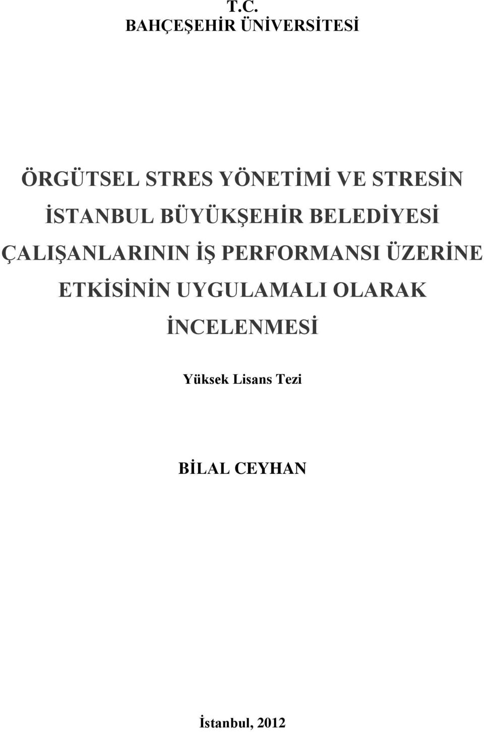 ÇALIŞANLARININ İŞ PERFORMANSI ÜZERİNE ETKİSİNİN