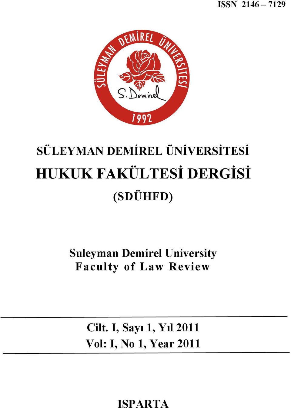 Demirel University Faculty of Law Review Cilt.