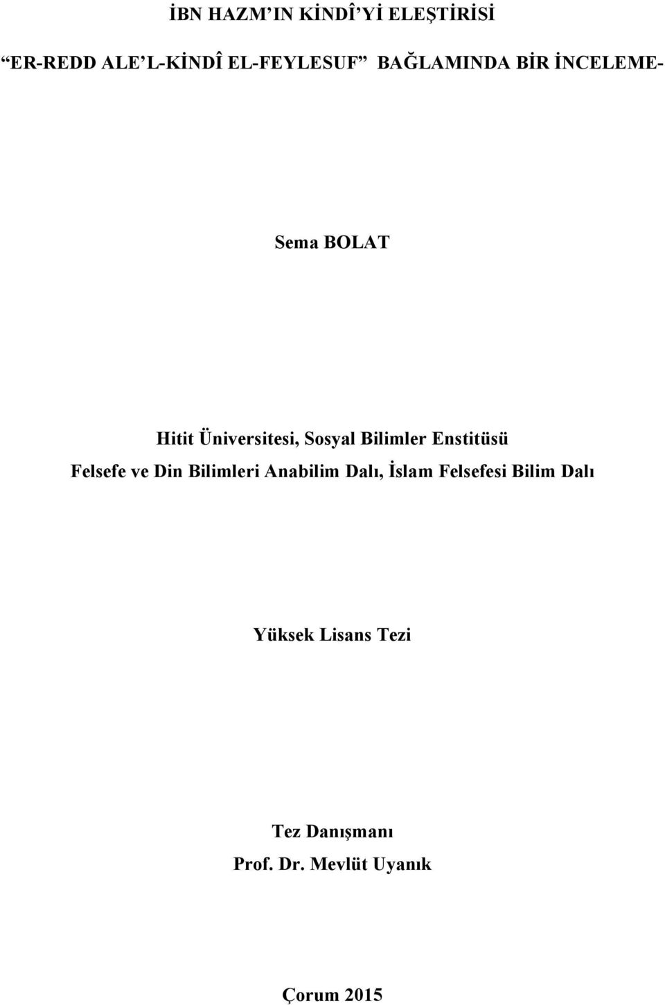 Bilimler Enstitüsü Felsefe ve Din Bilimleri Anabilim Dalı, İslam