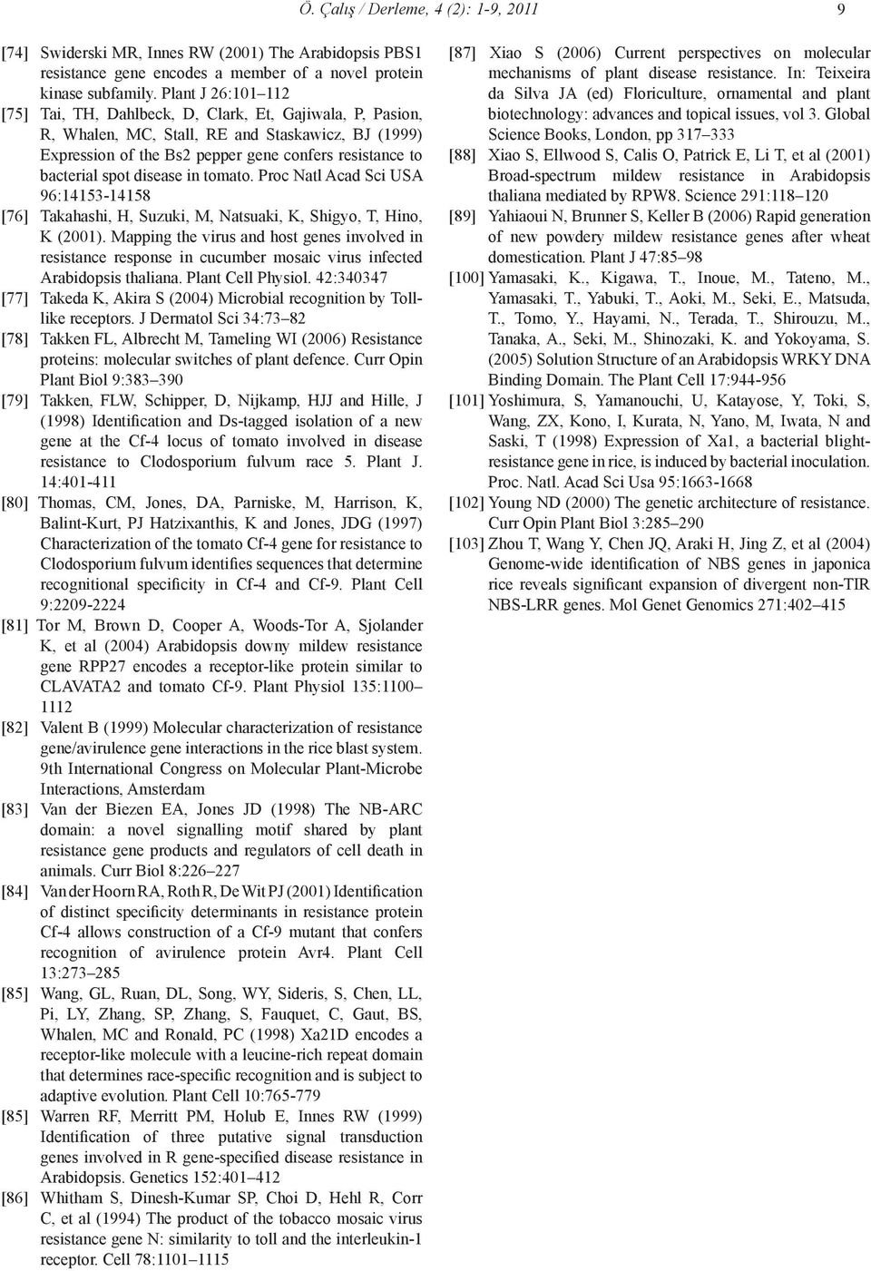 disease in tomato. Proc Natl Acad Sci USA 96:14153-14158 [76] Takahashi, H, Suzuki, M, Natsuaki, K, Shigyo, T, Hino, K (2001).