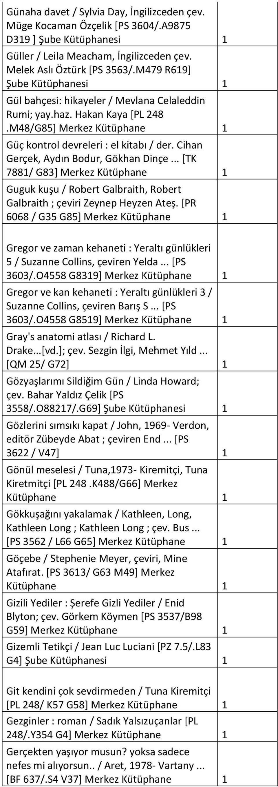 Cihan Gerçek, Aydın Bodur, Gökhan Dinçe... [TK 7881/ G83] Merkez Guguk kuşu / Robert Galbraith, Robert Galbraith ; çeviri Zeynep Heyzen Ateş.