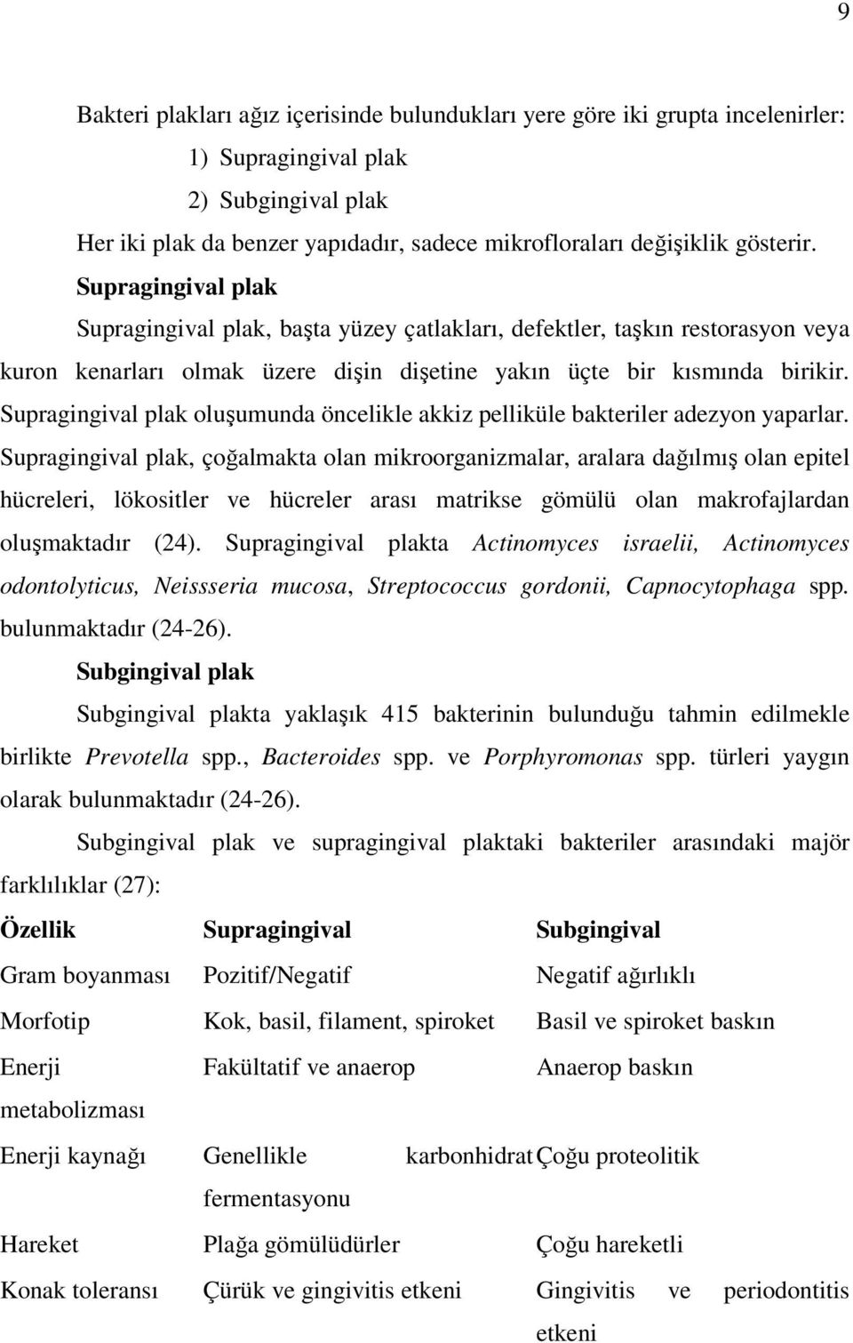 Supragingival plak oluşumunda öncelikle akkiz pelliküle bakteriler adezyon yaparlar.