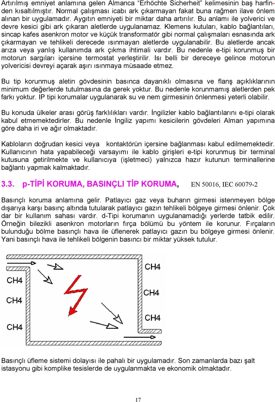 Klemens kutuları, kablo bağlantıları, sincap kafes asenkron motor ve küçük transformatör gibi normal çalışmaları esnasında ark çıkarmayan ve tehlikeli derecede ısınmayan aletlerde uygulanabilir.