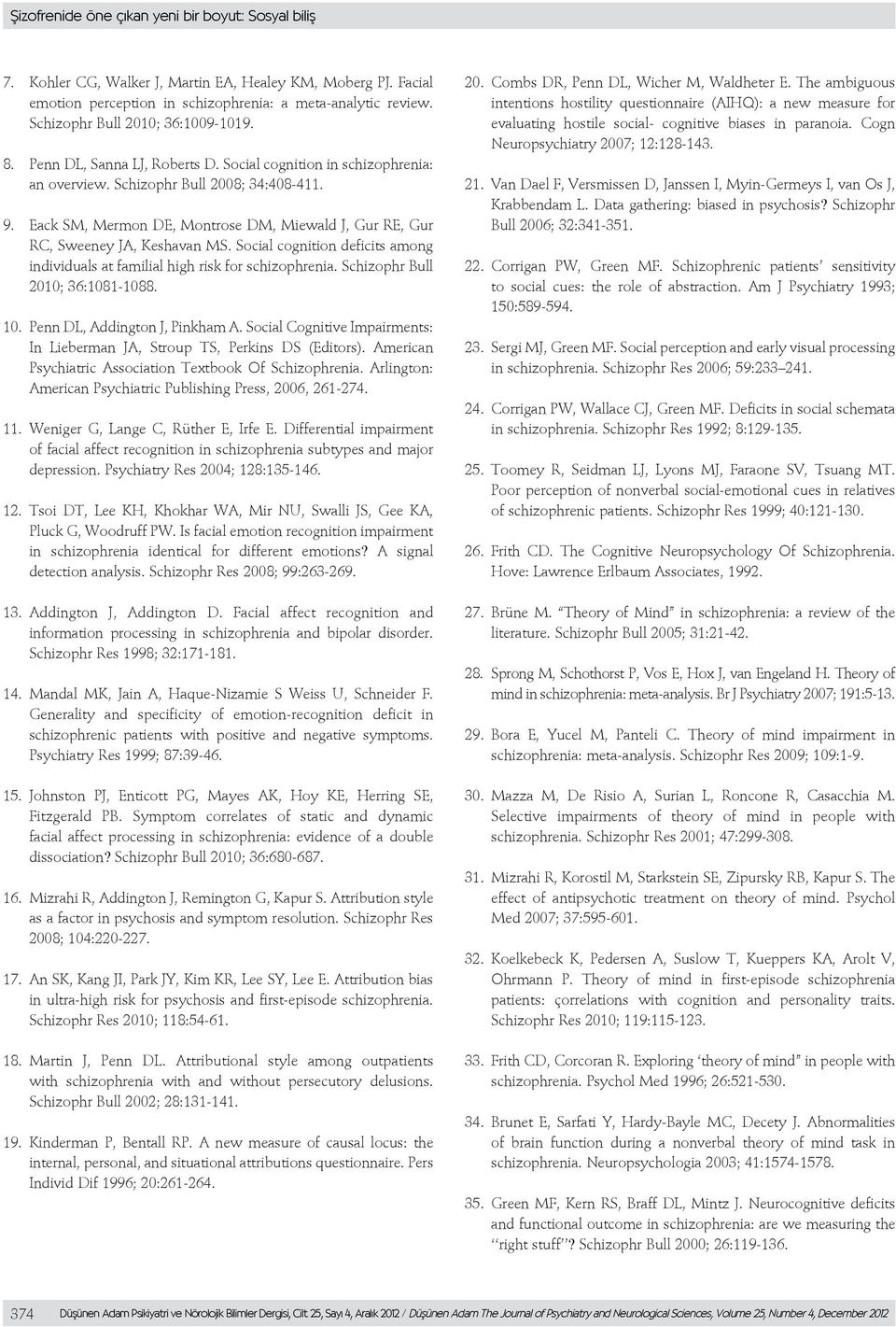 Eack SM, Mermon DE, Montrose DM, Miewald J, Gur RE, Gur RC, Sweeney JA, Keshavan MS. Social cognition deficits among individuals at familial high risk for schizophrenia.