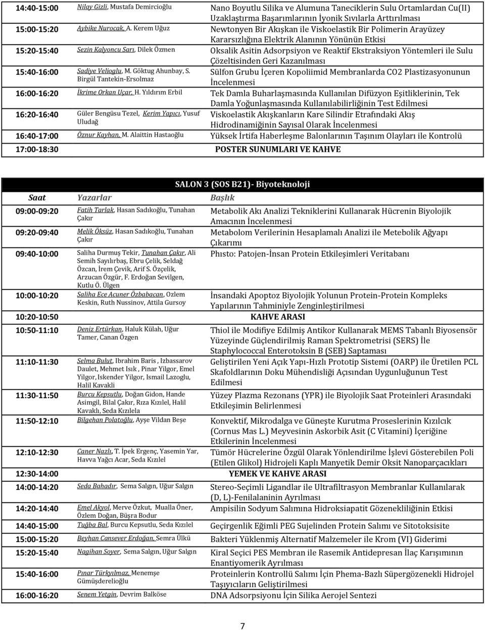 Reaktif Ekstraksiyon Yöntemleri ile Sulu Çözeltisinden Geri Kazanılması 15:40-16:00 Sadiye Velioglu, M. Göktug Ahunbay, S.