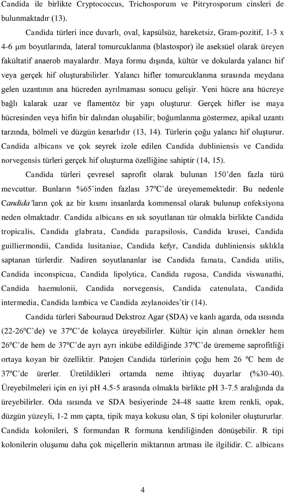 Maya formu dışında, kültür ve dokularda yalancı hif veya gerçek hif oluşturabilirler. Yalancı hifler tomurcuklanma sırasında meydana gelen uzantının ana hücreden ayrılmaması sonucu gelişir.