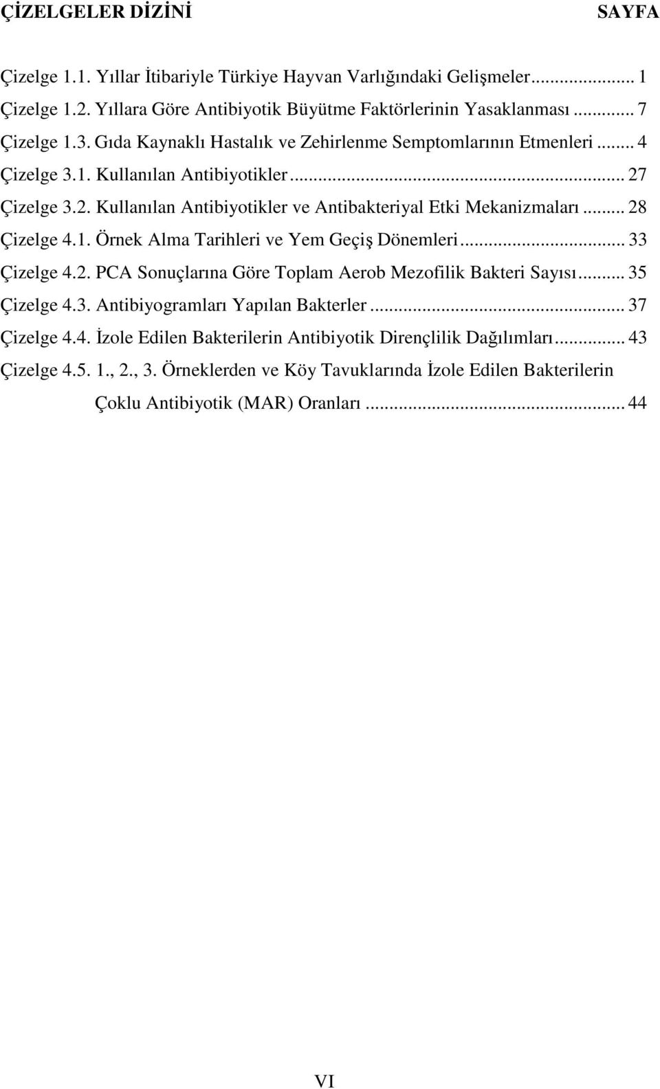 .. 28 Çizelge 4.1. Örnek Alma Tarihleri ve Yem Geçiş Dönemleri... 33 Çizelge 4.2. PCA Sonuçlarına Göre Toplam Aerob Mezofilik Bakteri Sayısı... 35 Çizelge 4.3. Antibiyogramları Yapılan Bakterler.