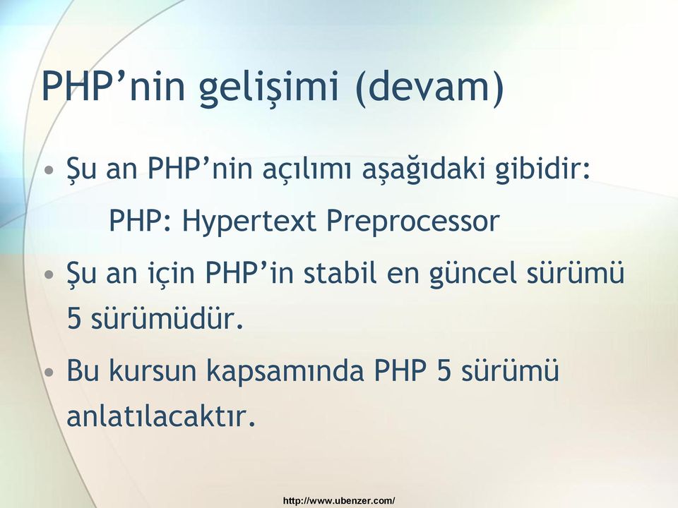 an için PHP in stabil en güncel sürümü 5