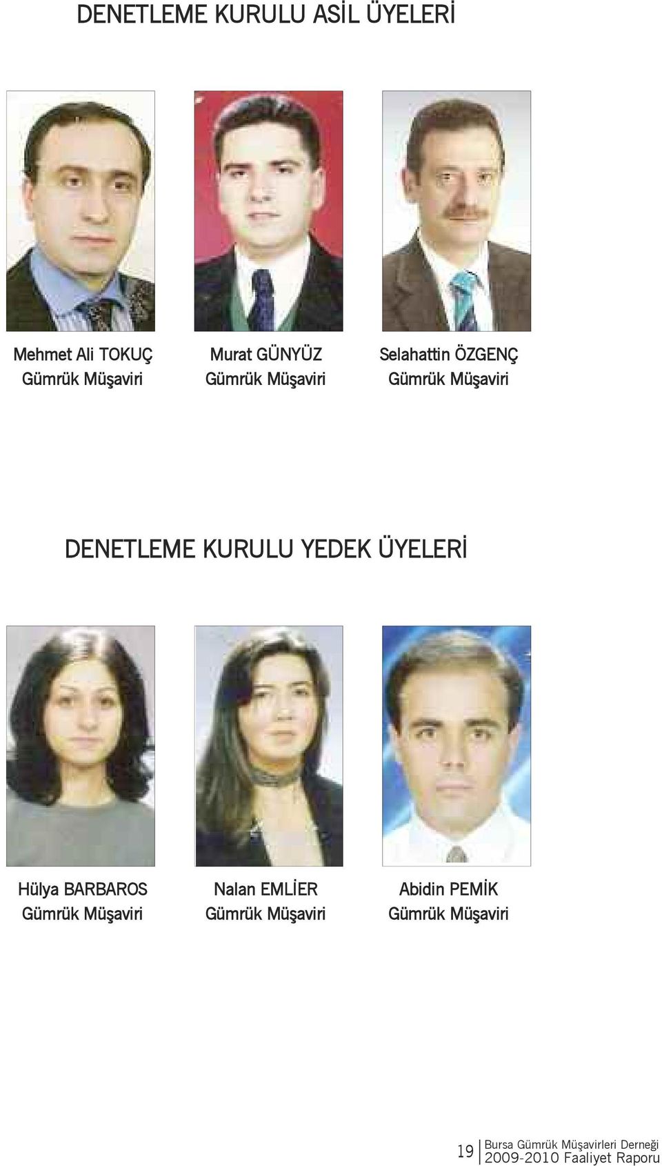 ÖZGENÇ DENETLEME KURULU YEDEK ÜYELERİ