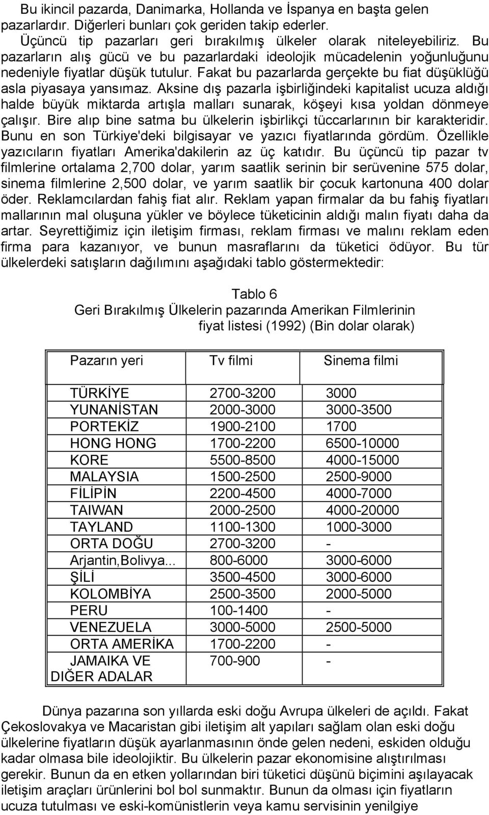 Aksine dış pazarla işbirliğindeki kapitalist ucuza aldığı halde büyük miktarda artışla malları sunarak, köşeyi kısa yoldan dönmeye çalışır.