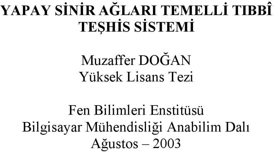 Lisans Tezi Fen Bilimleri Enstitüsü