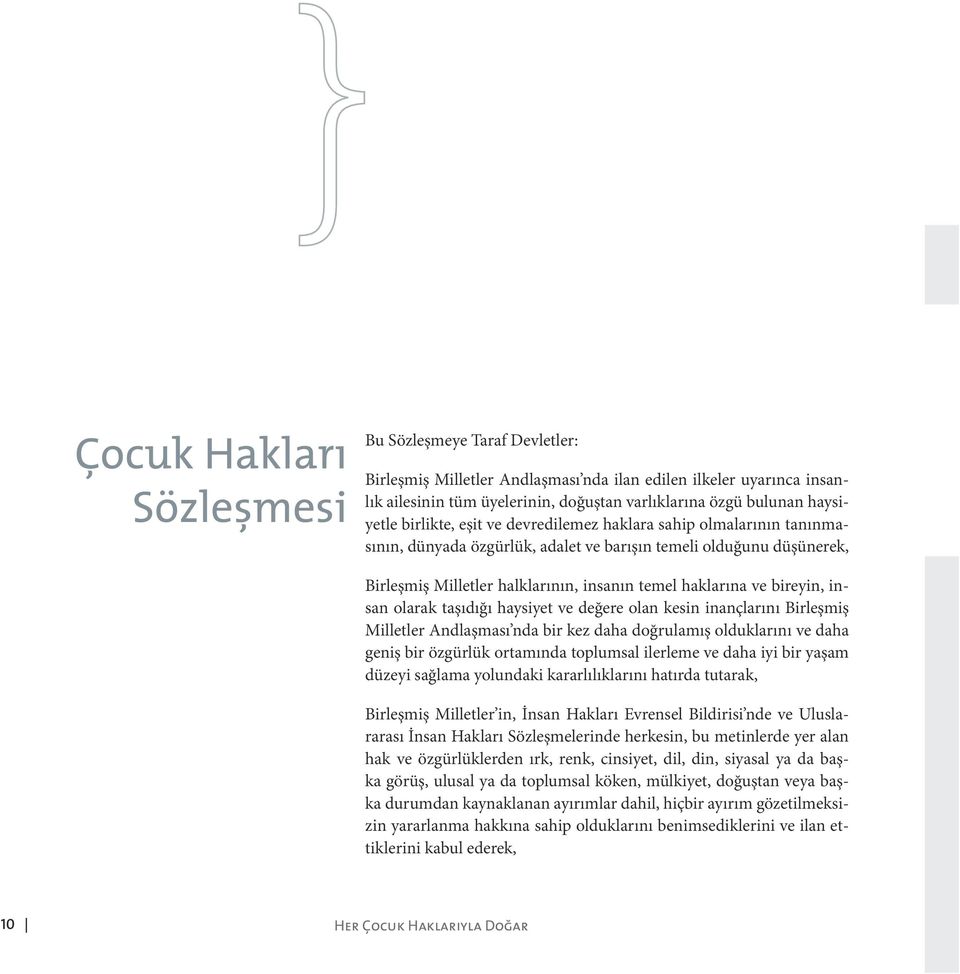 haklarına ve bireyin, insan olarak taşıdığı haysiyet ve değere olan kesin inançlarını Birleşmiş Milletler Andlaşması nda bir kez daha doğrulamış olduklarını ve daha geniş bir özgürlük ortamında