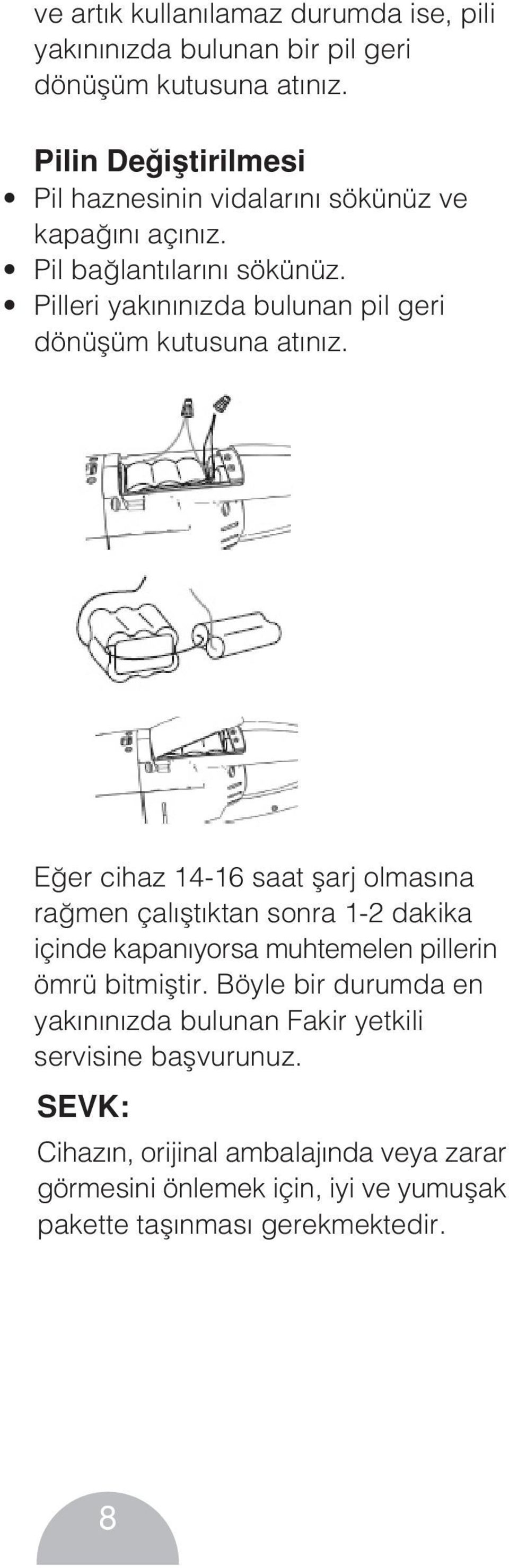 Pilleri yakınınızda bulunan pil geri dönüflüm kutusuna atınız.