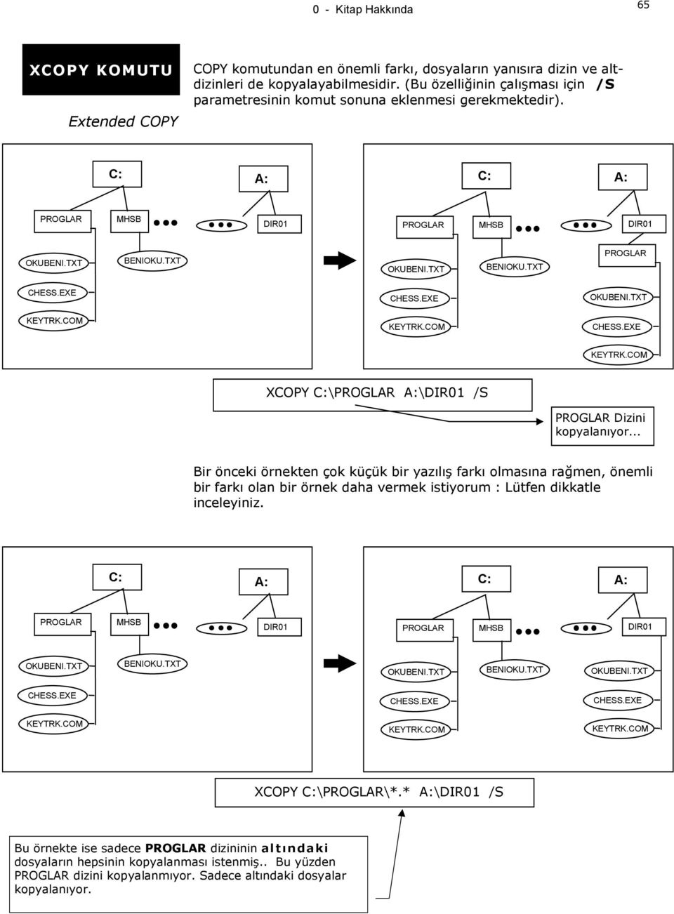 COM KEYTRK.COM CHESS.EXE KEYTRK.COM XCOPY PROGLAR A:\DIR01 /S PROGLAR Dizini kopyalanıyor.