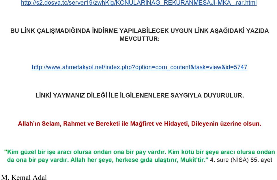 option=com_content&task=view&id=5747 LİNKİ YAYMANIZ DİLEĞİ İLE İLGİLENENLERE SAYGIYLA DUYURULUR.