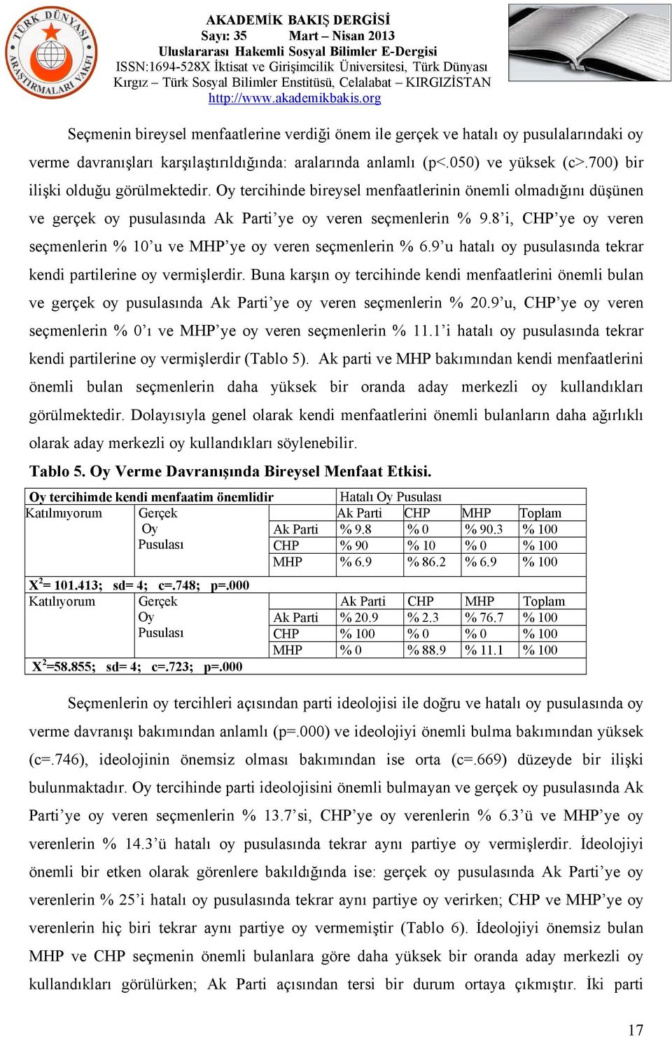 8 i, CHP ye oy veren seçmenlerin % 10 u ve MHP ye oy veren seçmenlerin % 6.9 u hatalı oy pusulasında tekrar kendi partilerine oy vermişlerdir.