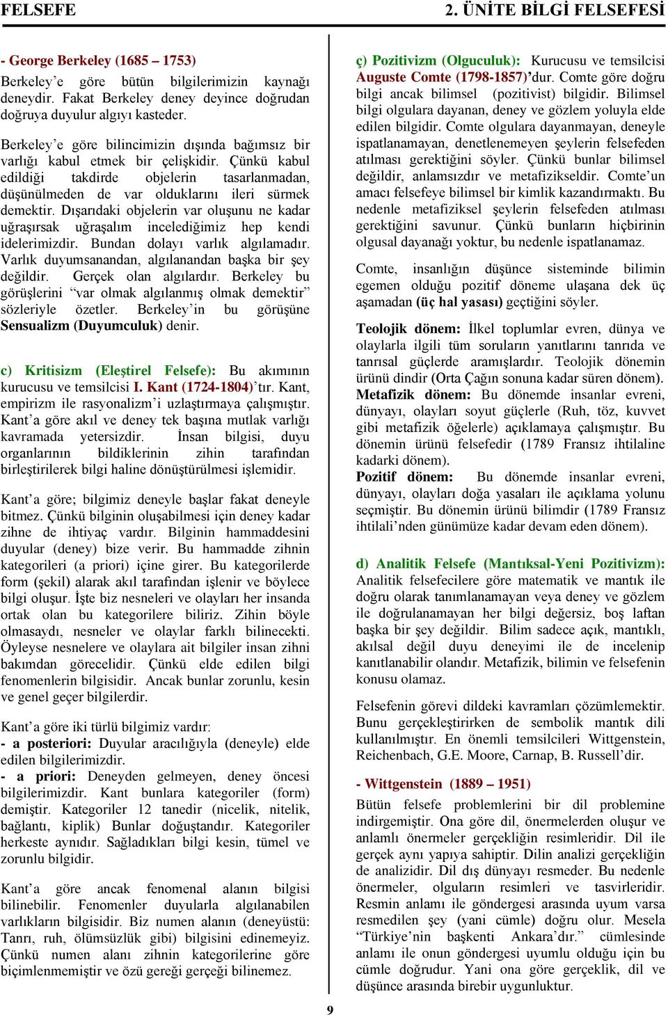 Dışarıdaki objelerin var oluşunu ne kadar uğraşırsak uğraşalım incelediğimiz hep kendi idelerimizdir. Bundan dolayı varlık algılamadır. Varlık duyumsanandan, algılanandan başka bir şey değildir.