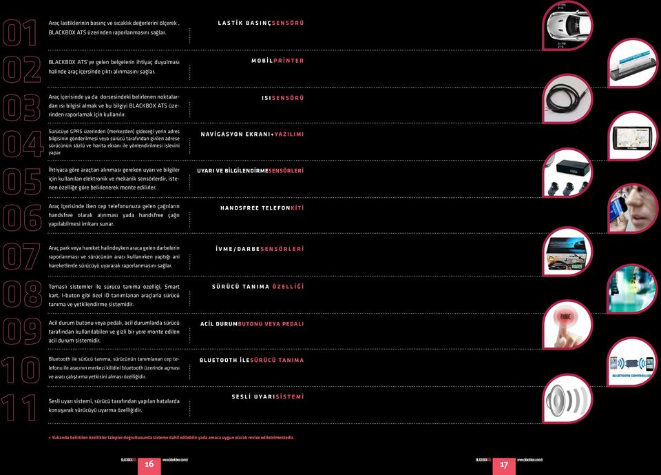 MOBİLPRİNTER Araç içerisinde ya da dorsesindeki belirlenen noktalardan ısı bilgisi almak ve bu bilgiyi BLACKBOX ATS üzerinden raporlamak için kullanılır.