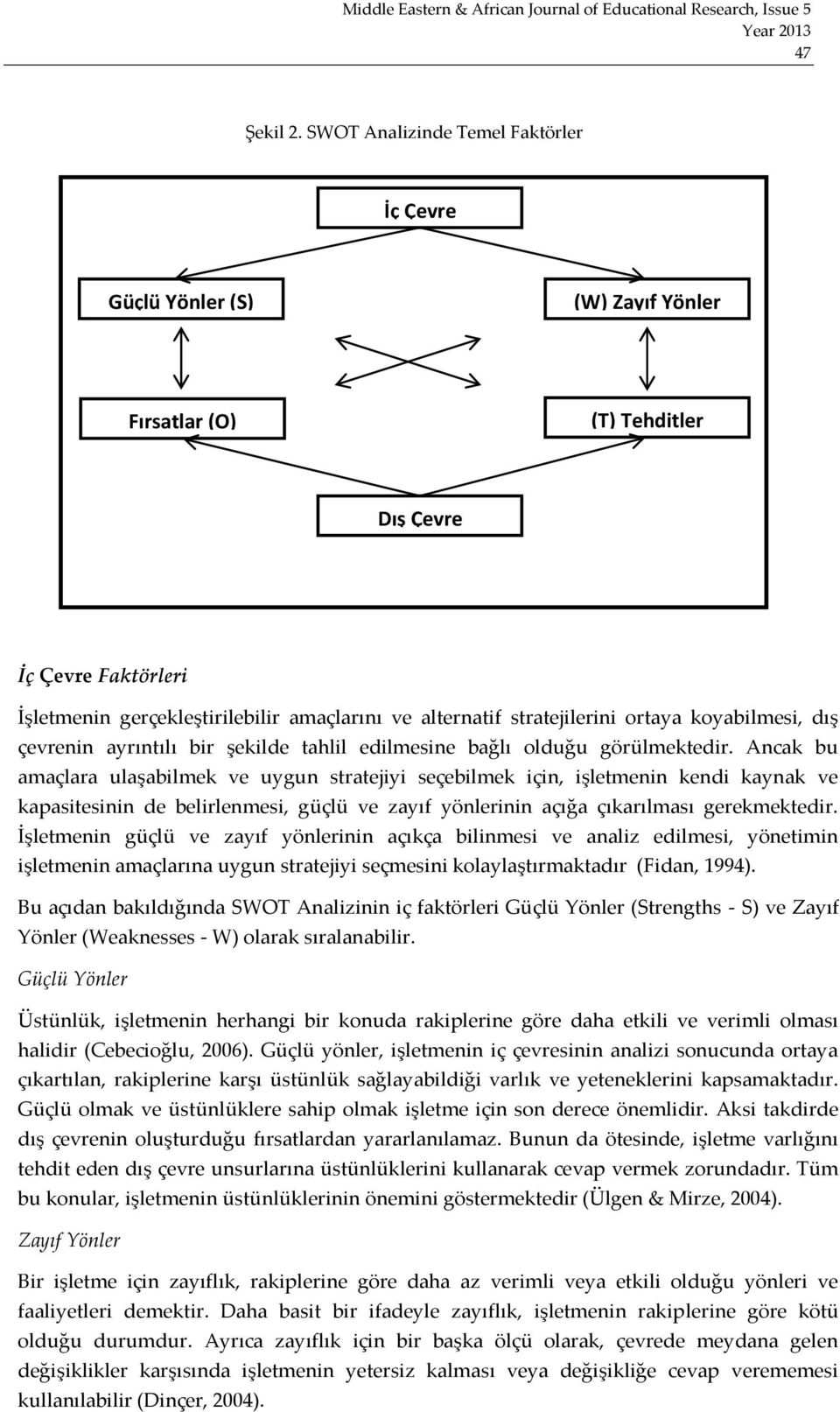 stratejilerini ortaya koyabilmesi, dış çevrenin ayrıntılı bir şekilde tahlil edilmesine bağlı olduğu görülmektedir.