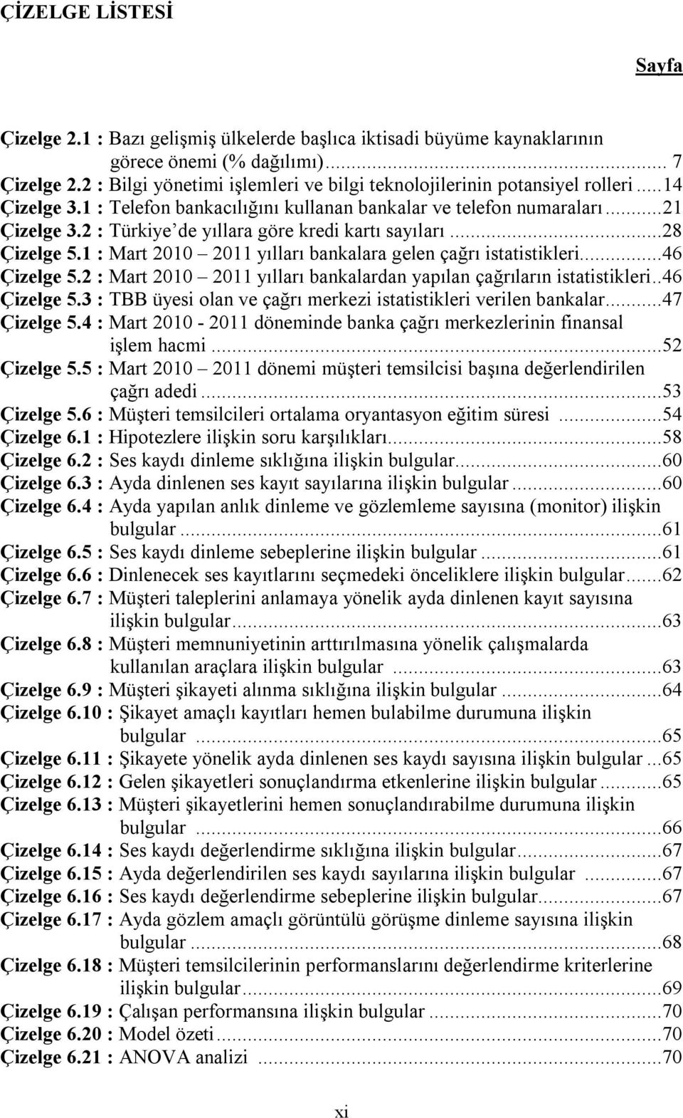 2 : Türkiye de yıllara göre kredi kartı sayıları...28 Çizelge 5.1 : Mart 2010 2011 yılları bankalara gelen çağrı istatistikleri...46 Çizelge 5.
