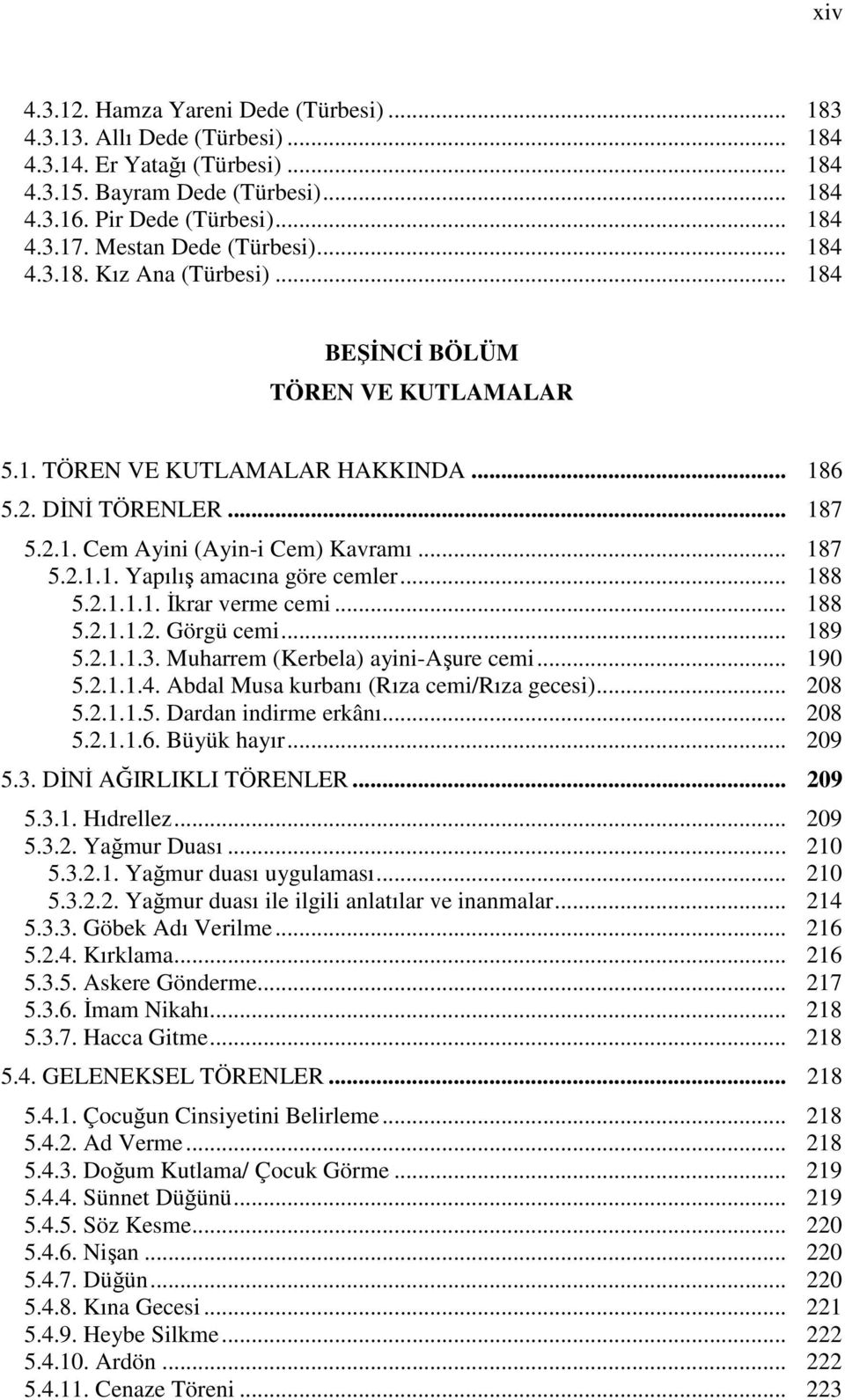 .. 187 5.2.1.1. Yapılış amacına göre cemler... 188 5.2.1.1.1. Đkrar verme cemi... 188 5.2.1.1.2. Görgü cemi... 189 5.2.1.1.3. Muharrem (Kerbela) ayini-aşure cemi... 190 5.2.1.1.4.