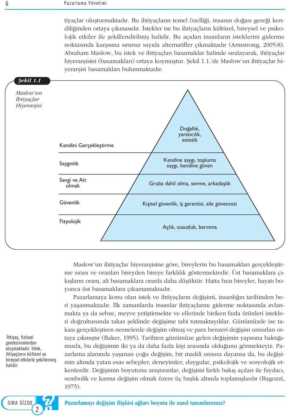 Bu aç dan insanlar n isteklerini giderme noktas nda karfl s na s n rs z say da alternatifler ç kmaktad r (Armstrong, 2005:8).