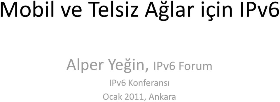 IPv6 Forum IPv6