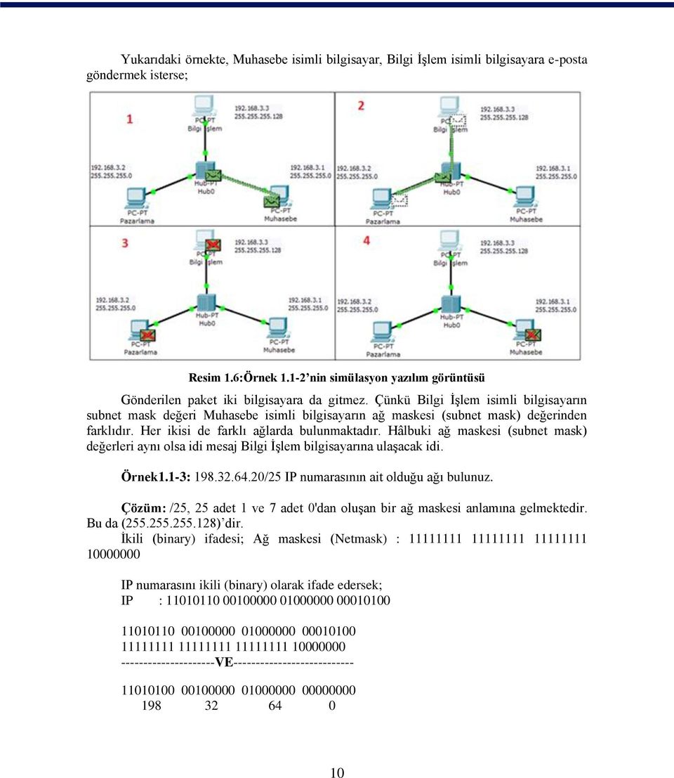 Çünkü Bilgi İşlem isimli bilgisayarın subnet mask değeri Muhasebe isimli bilgisayarın ağ maskesi (subnet mask) değerinden farklıdır. Her ikisi de farklı ağlarda bulunmaktadır.