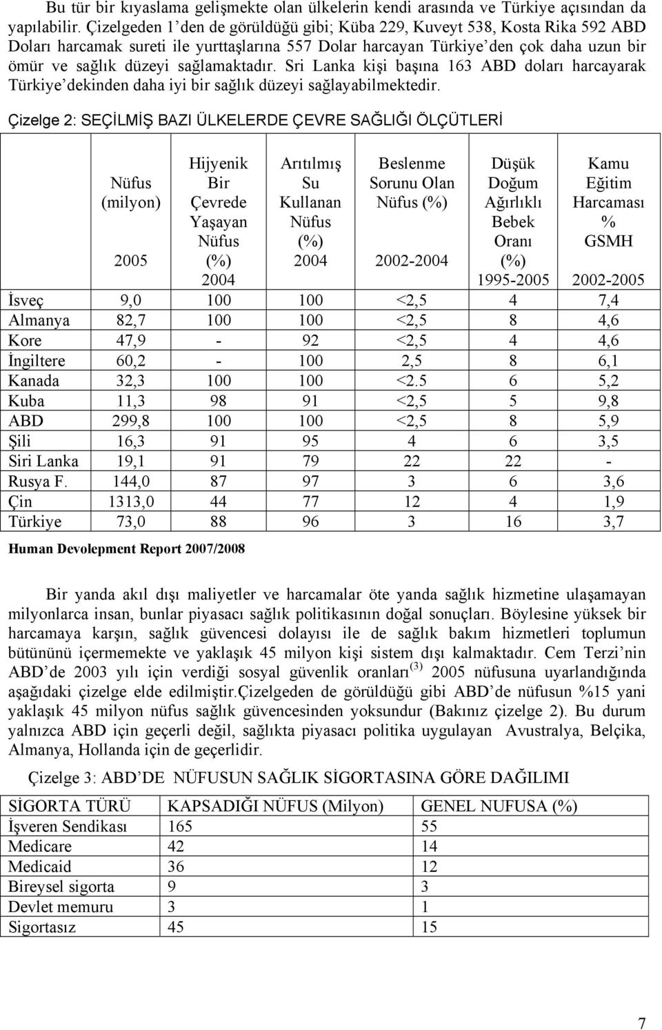 sağlamaktadır. Sri Lanka kişi başına 163 ABD doları harcayarak Türkiye dekinden daha iyi bir sağlık düzeyi sağlayabilmektedir.