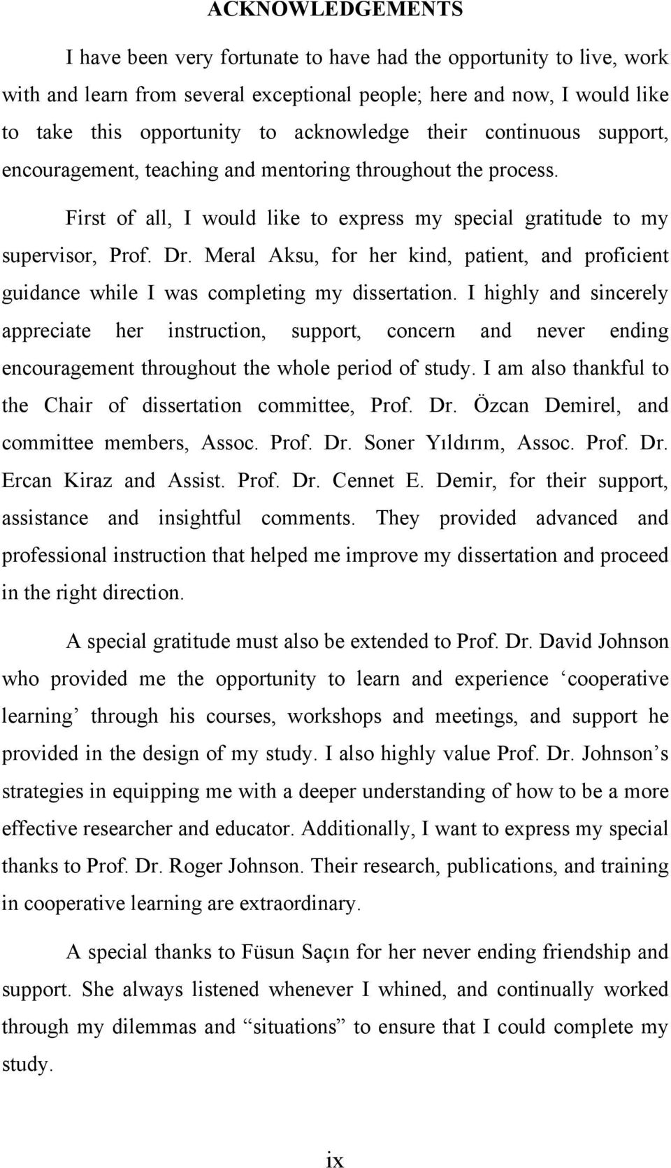 Meral Aksu, for her kind, patient, and proficient guidance while I was completing my dissertation.