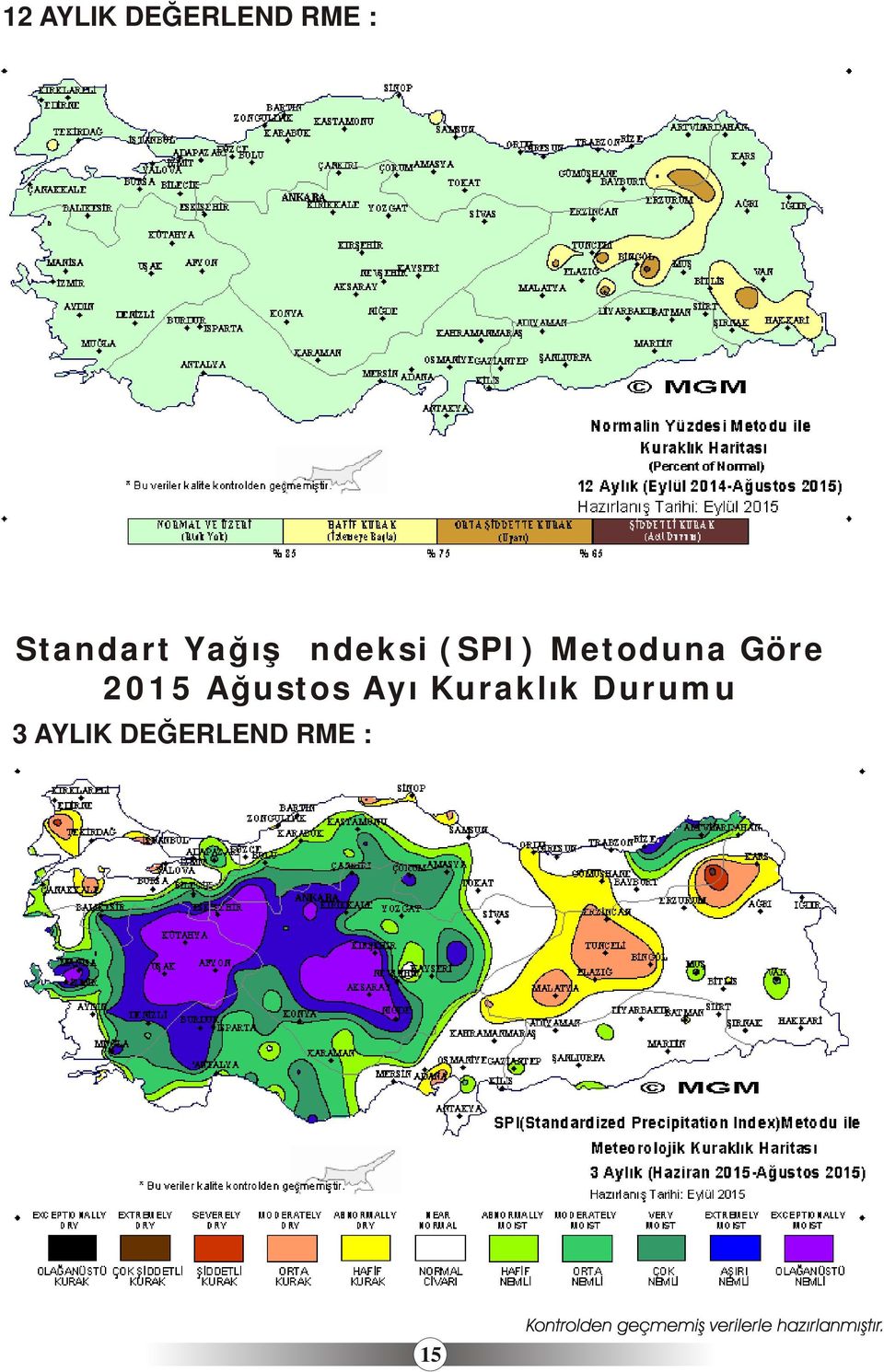 Metoduna Göre 2015 Ağustos Ayı